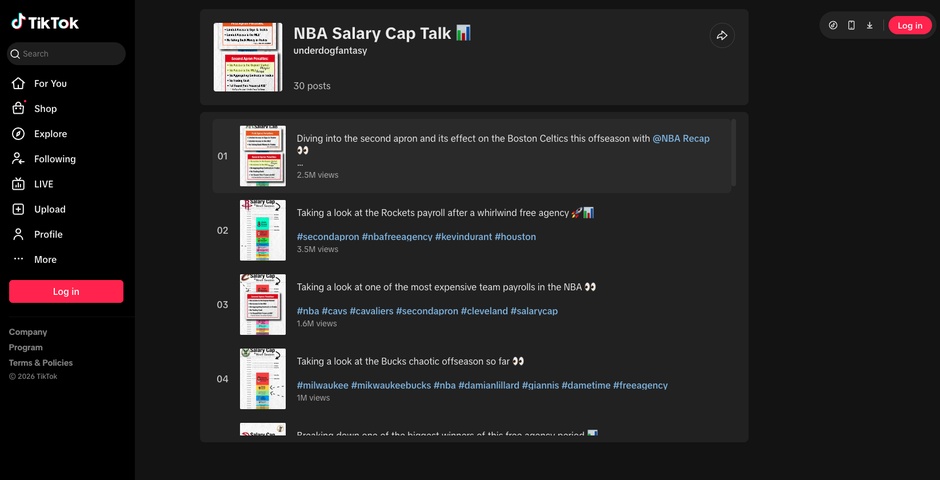 Underdog’s NBA Salary Cap Talk | Nominee | 2026 The Webby Awards