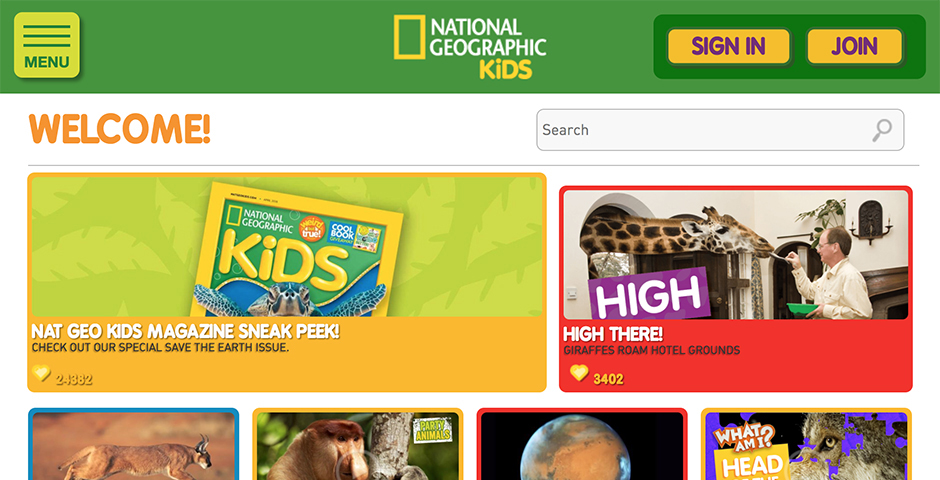 Webby Award Winner - National Geographic Kids
