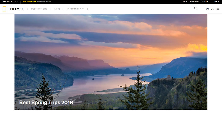 Webby Award Winner - National Geographic Travel