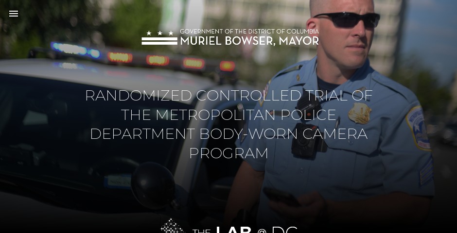 Nominee - RANDOMIZED CONTROLLED TRIAL OF THE METROPOLITAN POLICE DEPARTMENT BODY-WORN CAMERA PROGRAM