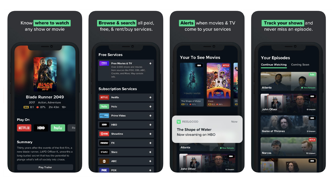 Webby Award Winner - Reelgood for iOS