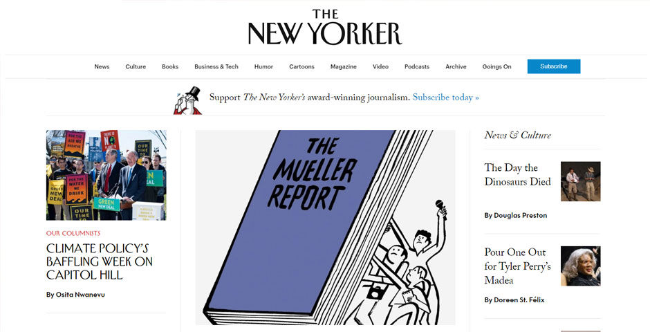 People's Voice / Webby Award Winner - The New Yorker’s Web Site