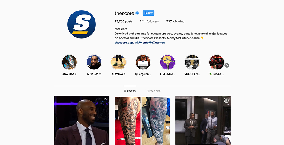 Nominee - theScore Instagram