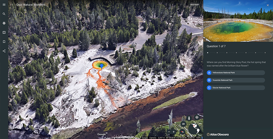 Nominee - Google Earth Voyager: Atlas Obscura / Quiz: Natural Wonders