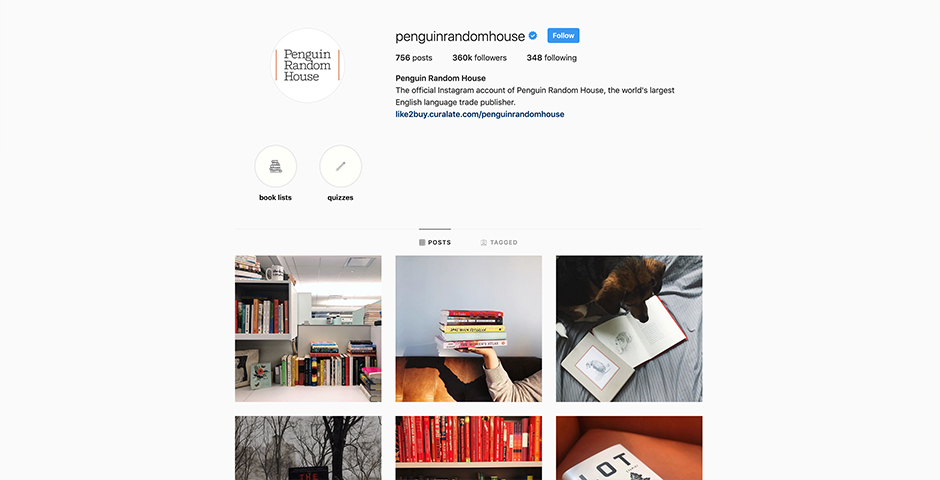 Nominee - Penguin Random House Instagram