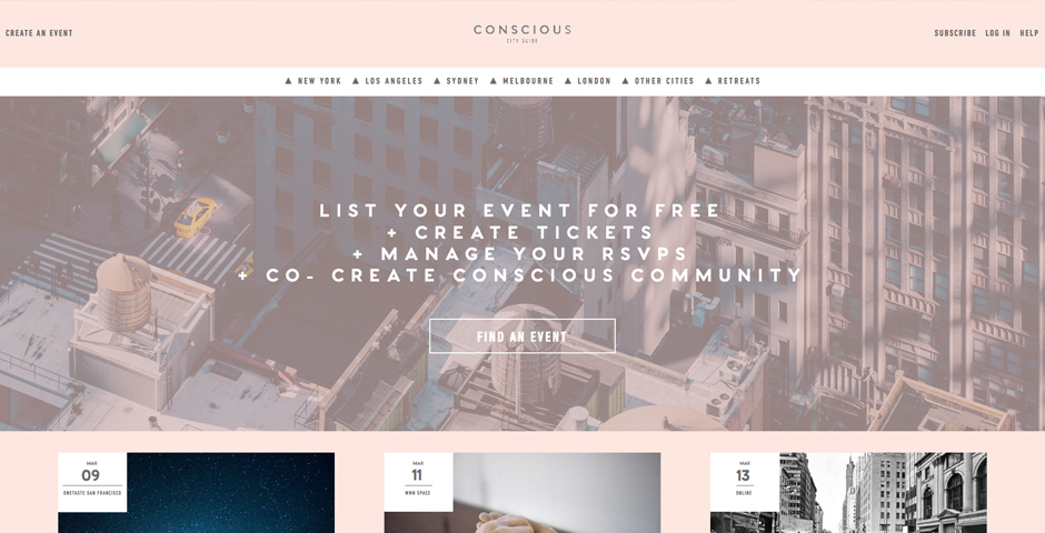 Nominee - Conscious City Guide – Event Hub for a Conscious Community