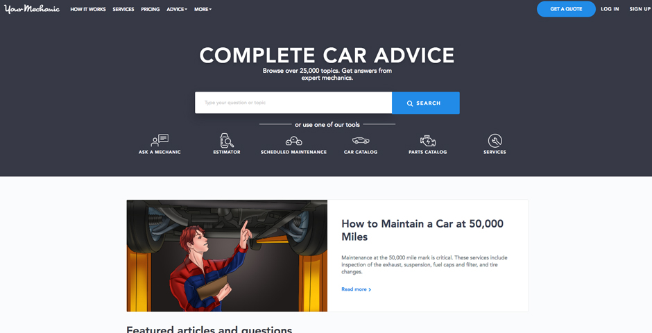 Nominee - YourMechanic Advice – Browse over 25,000 topics. Get answers from expert mechanics.