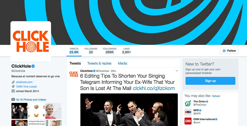 People's Voice / Webby Award Winner - ClickHole