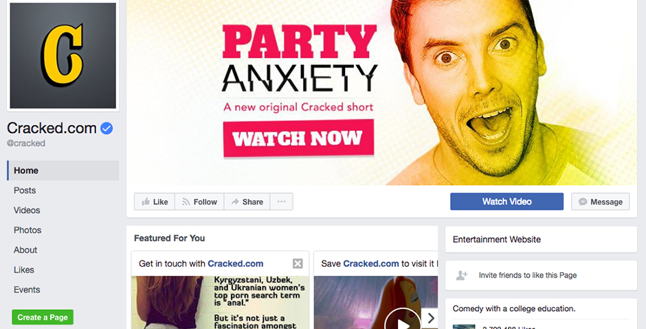 Nominee - Cracked on Facebook