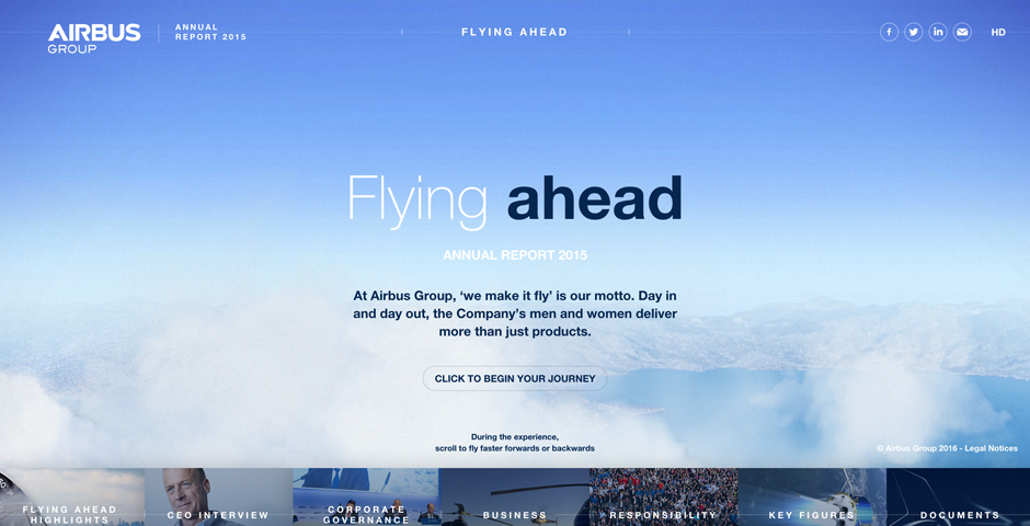 Webby Award Winner - 2015 Digital Annual Report Airbus Group