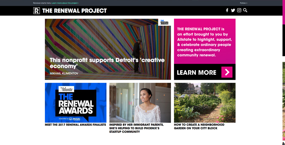 Honoree - The Renewal Project by Allstate