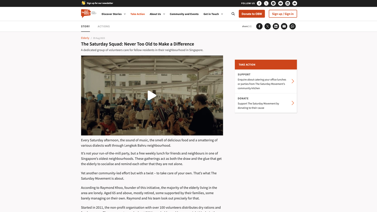 The Saturday Squad: Never Too Old to Make a Difference by Singapore International Foundation (Our Better World)