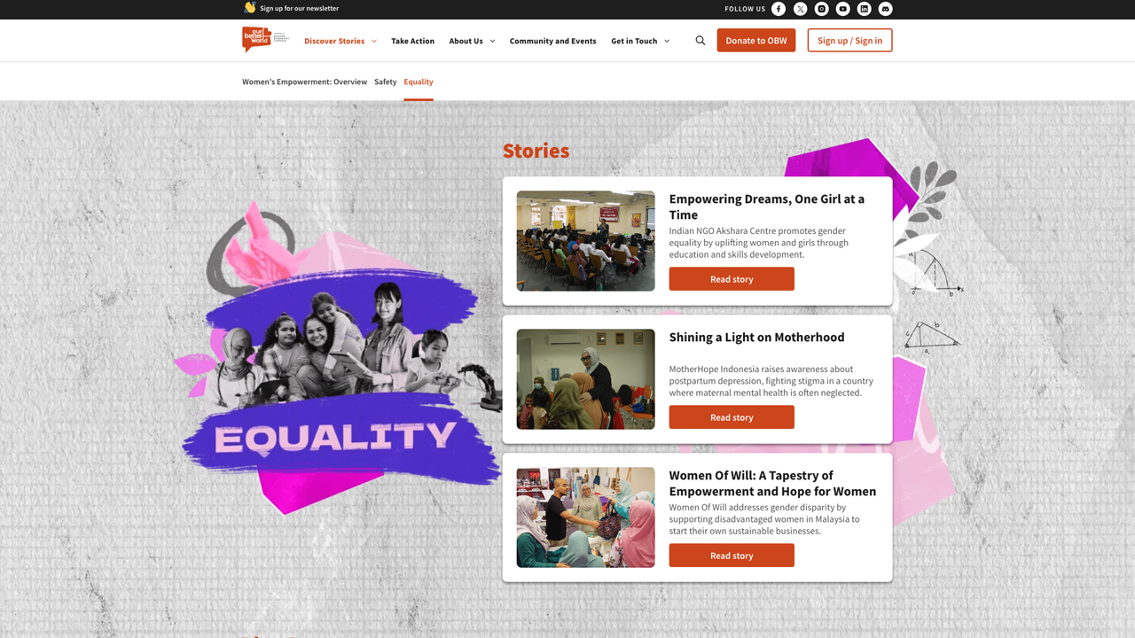 Women Empowerment Series: Shaping a Fairer World by Singapore International Foundation (Our Better World)