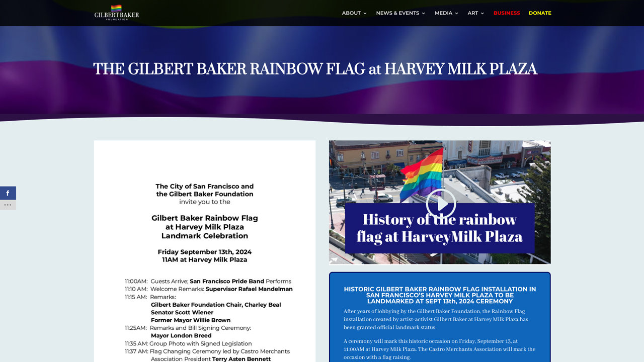 Landmarking the Rainbow Flag at Harvey Milk Plaza by NewFest New York's LGBTQ+ Film Organization