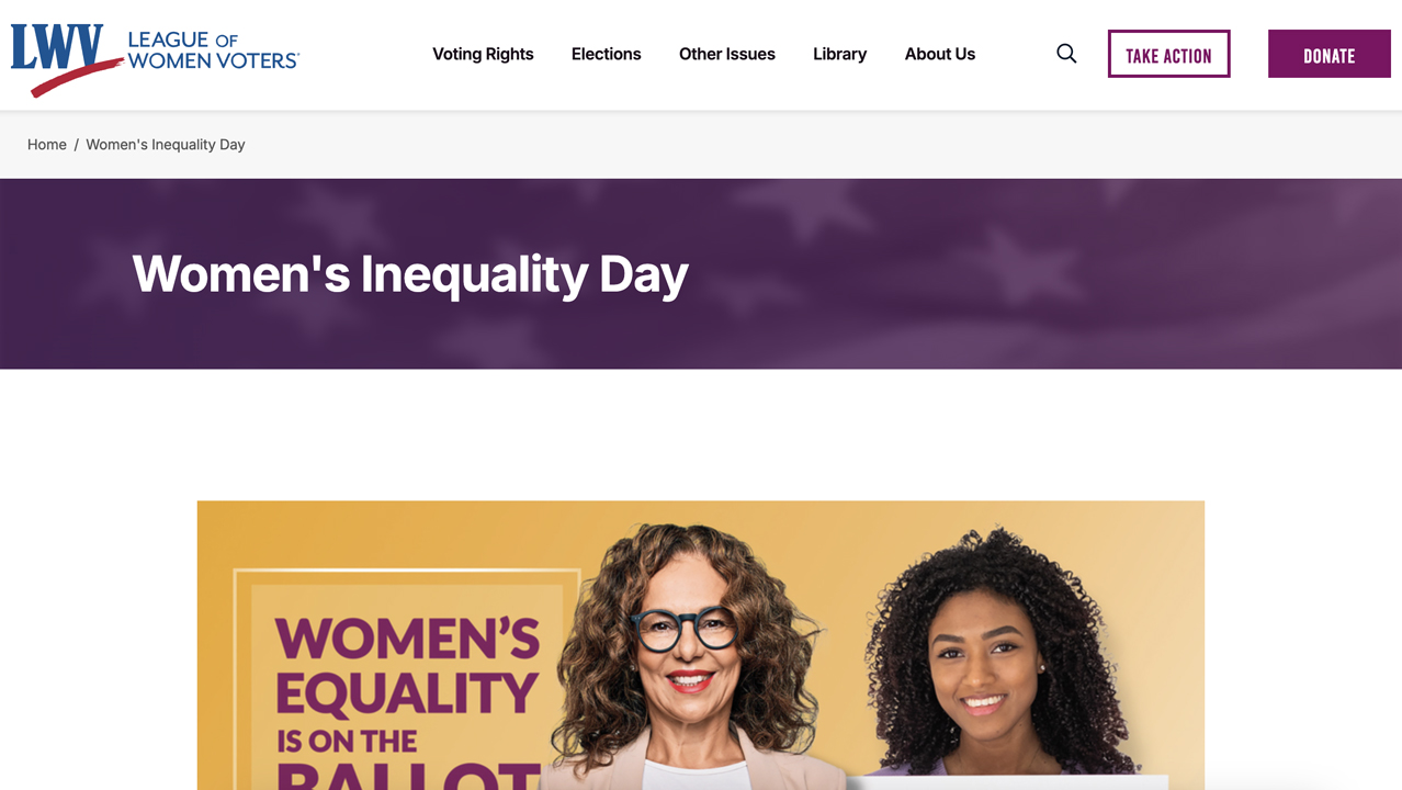Women's Inequality Day by League of Women Voters of the US