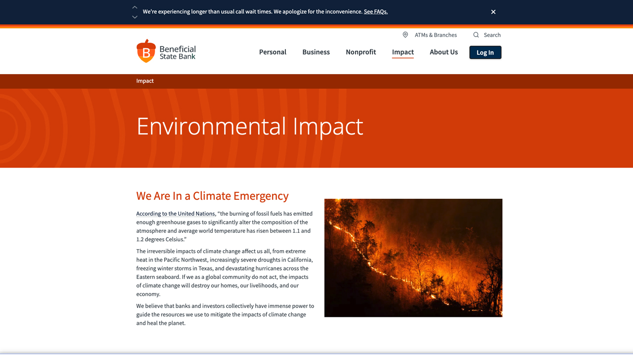 Beneficial State Bank Lending to Support the Environment by Beneficial State Bank