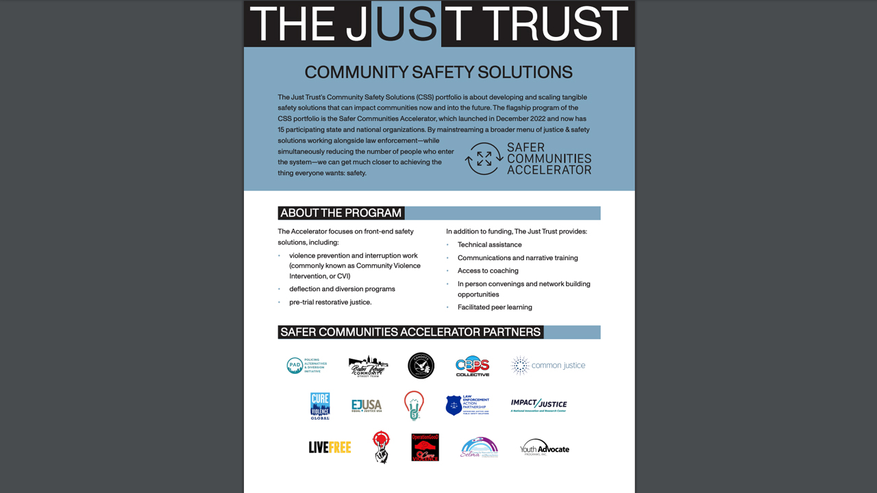 The Just Trust Safer Communities Accelerator by The Just Trust