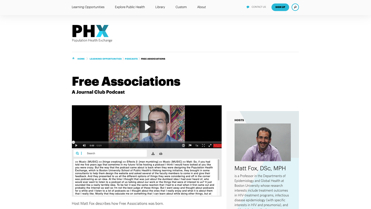 Free Associations Podcast by Boston University School of Public Health