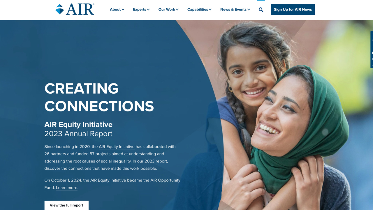 Creating Connections, AIR Equity Initiative (AIR Opportunity Fund) 2023 Annual Report by American Institutes for Research (AIR)