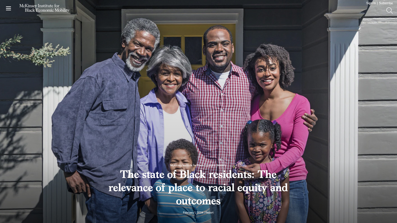The state of Black residents: The relevance of place to racial equity and outcomes by McKinsey Global Publishing