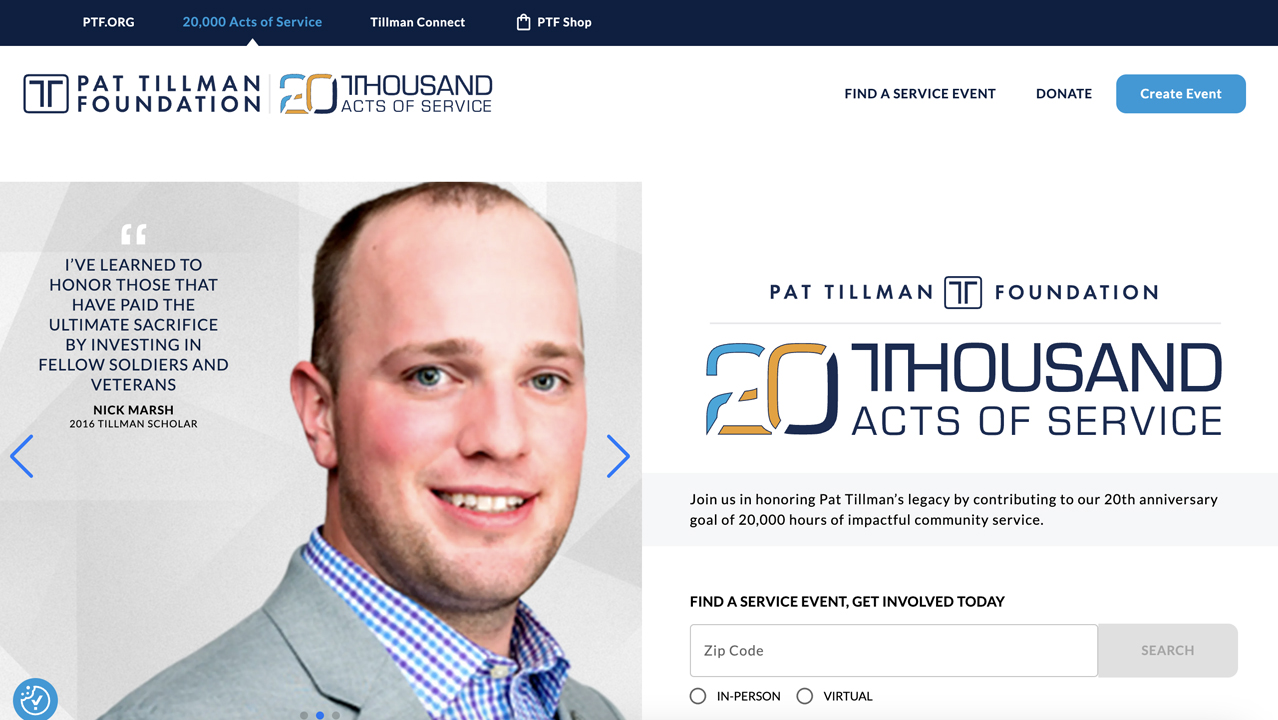 Pat Tillman Foundation: 20,000 Acts of Service by Futurehaus