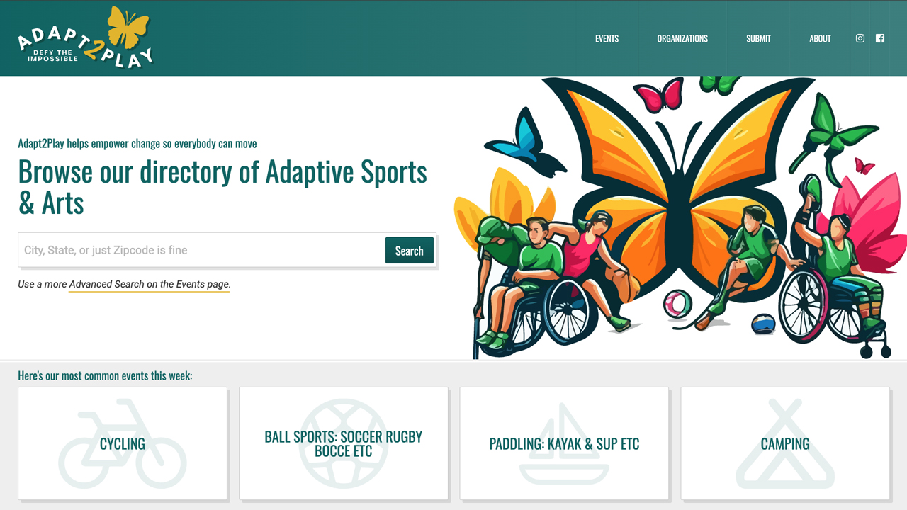 Adapt2Play: filterable directory of Adaptive Sports & Arts across the US and Canada by Adapt2Play