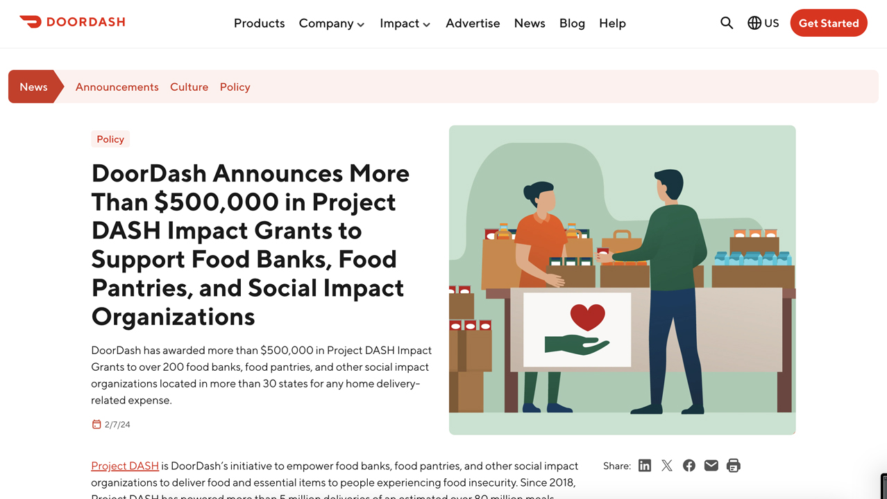 DoorDash Project DASH Impact Grants by DoorDash