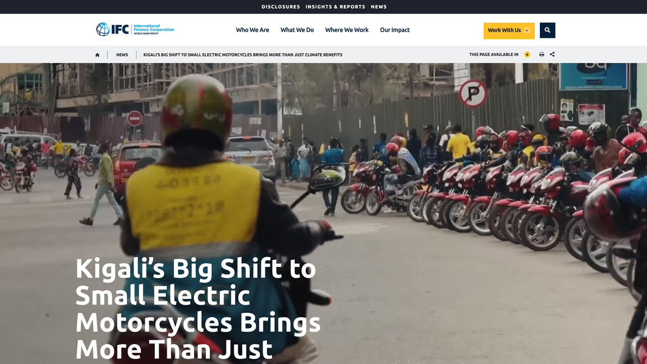 Kigali’s Big Shift to Small Electric Motorcycles by IFC - World Bank Group