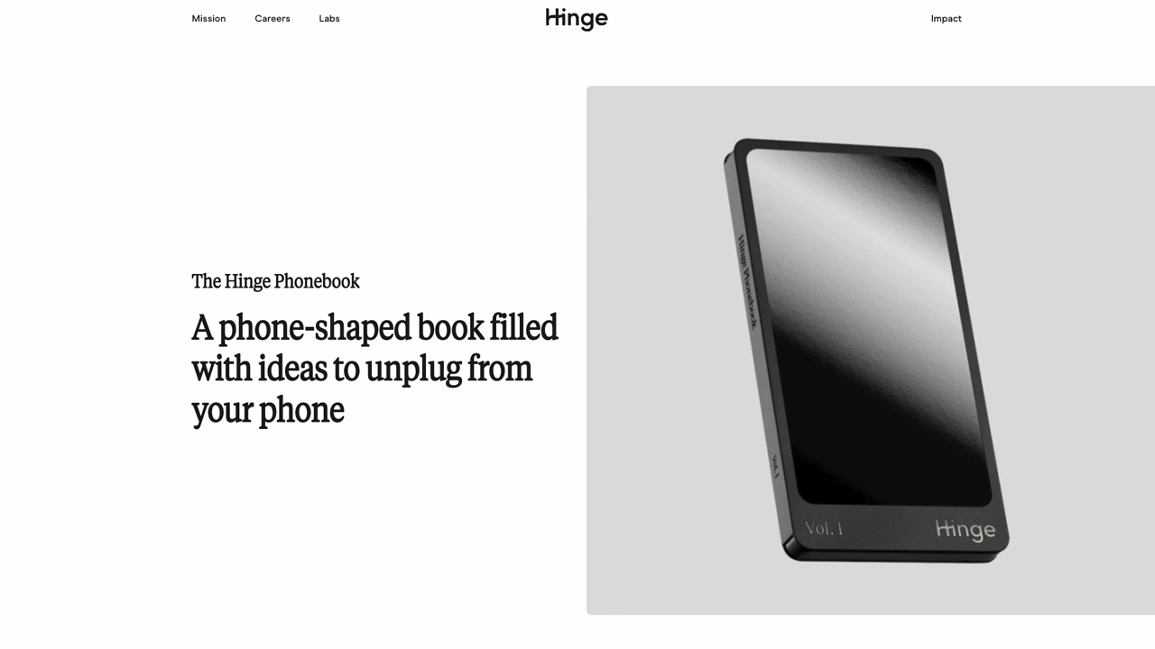 Hinge Phonebook and Global Day of Unplugging by Hinge