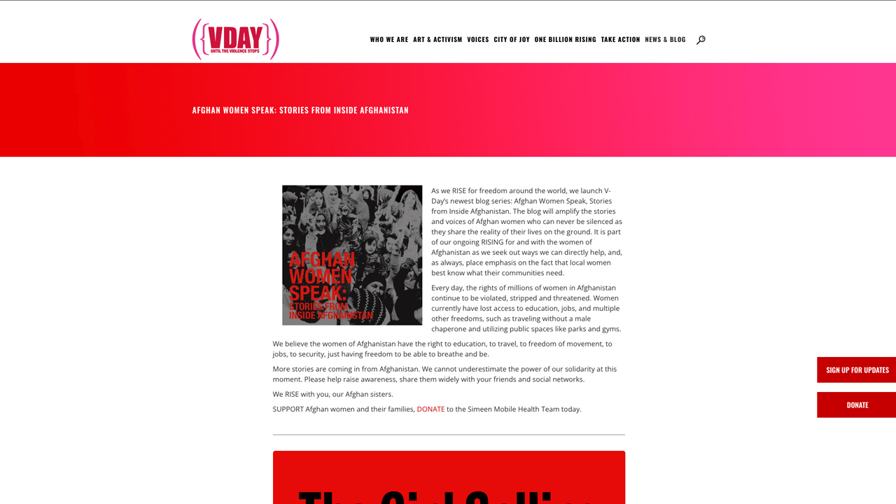 Afghan Women Speak: Stories From Inside Afghanistan by V-Day