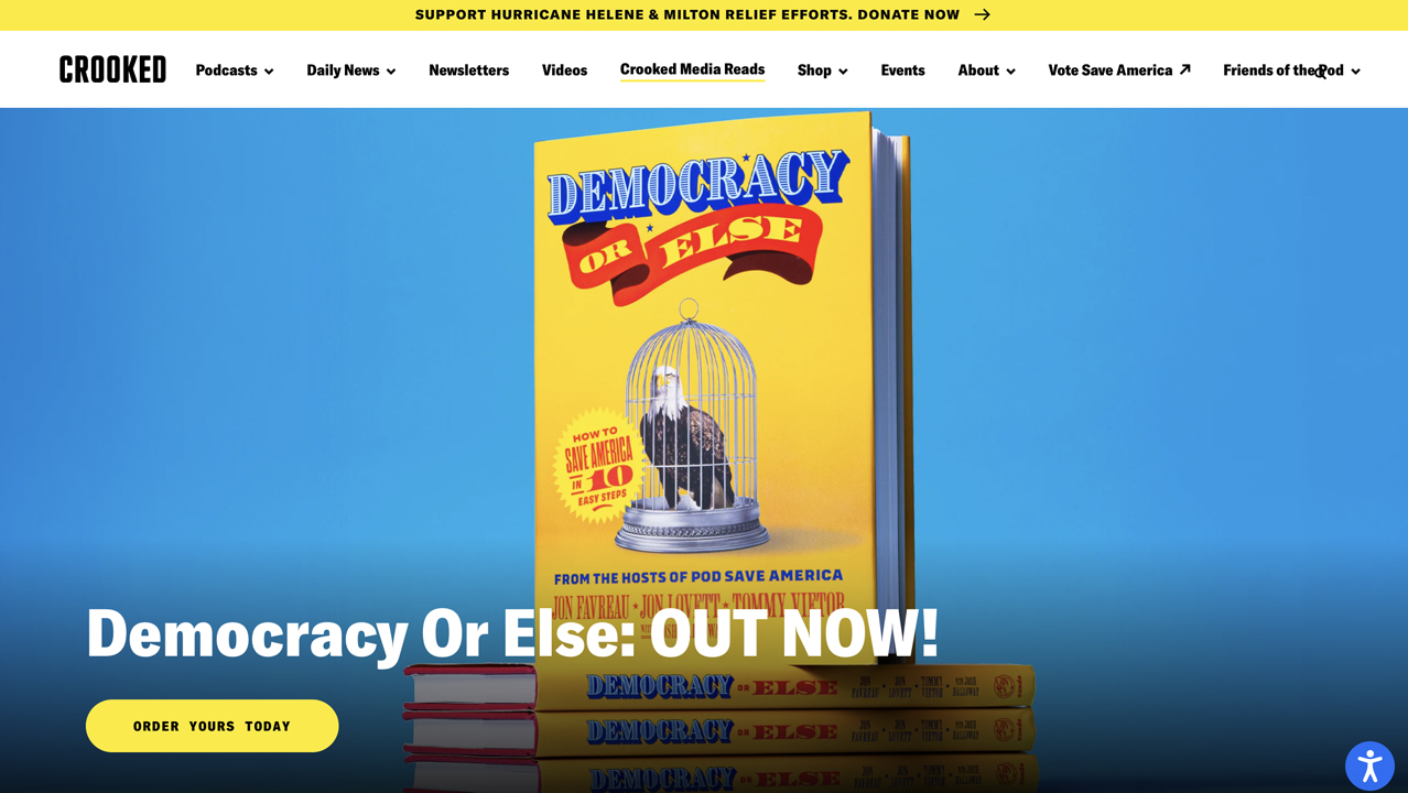 Democracy or Else: How to Save America in 10 Easy Steps by Crooked Media