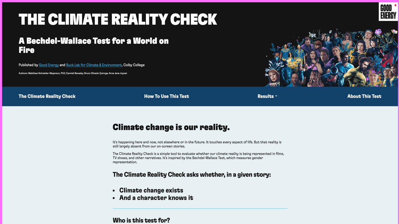 Climate Reality Check by Good Energy & Colby College