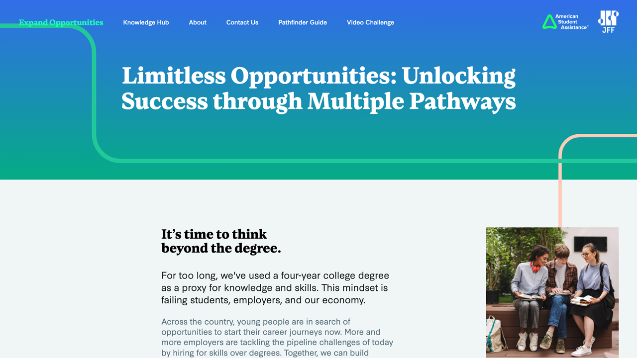 Increasing Awareness, Understanding, and Acceptance of Nondegree Pathways to Career and Economic Success for All Young People by American Student Assistance