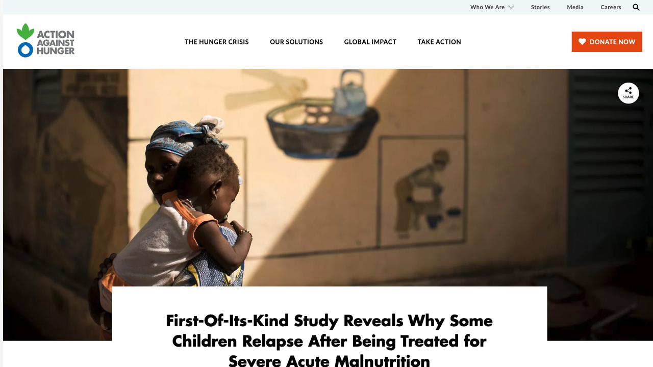 Severe Acute Malnutrition Relapse Research by Action Against Hunger