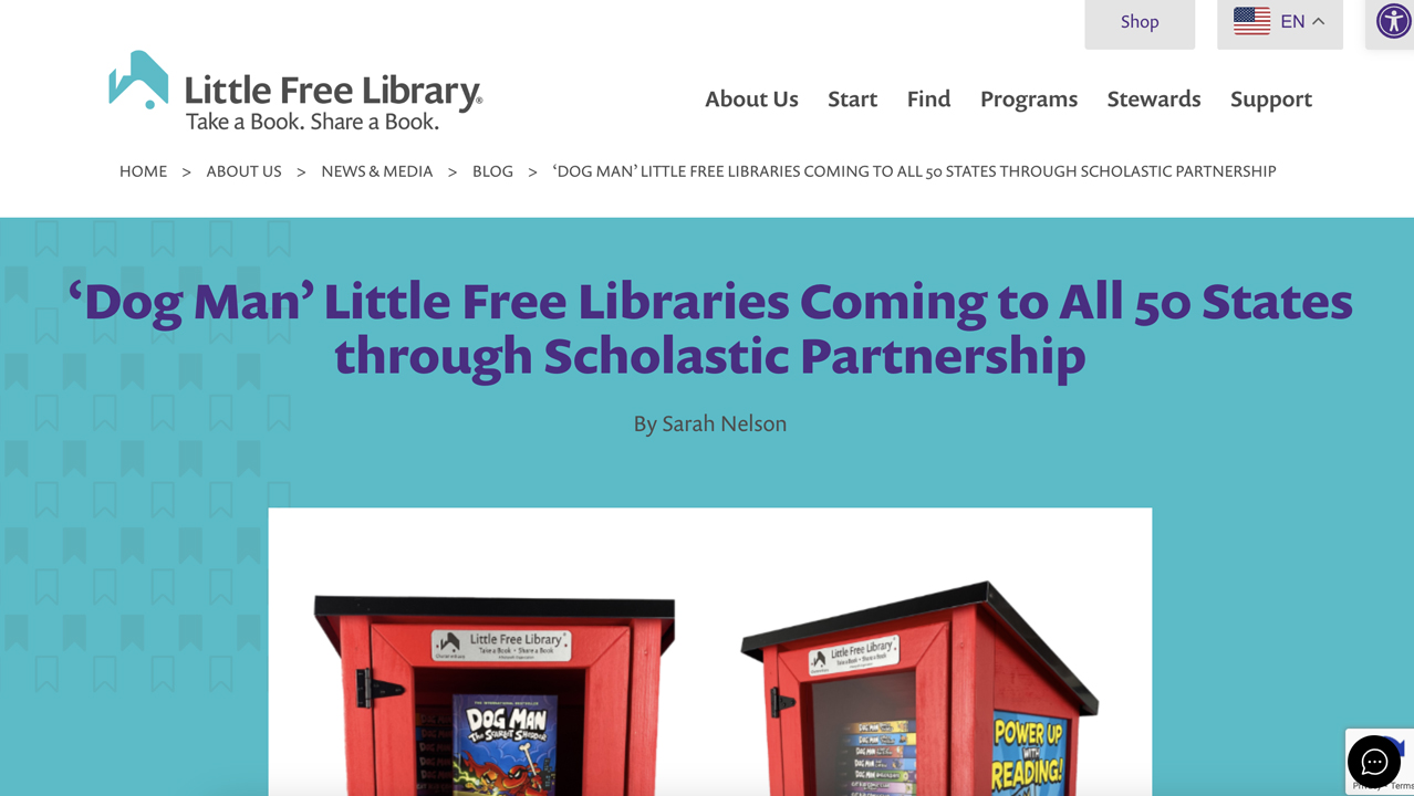 Power Up with Reading: Little Free Library + Scholastic’s Dog Man by Little Free Library