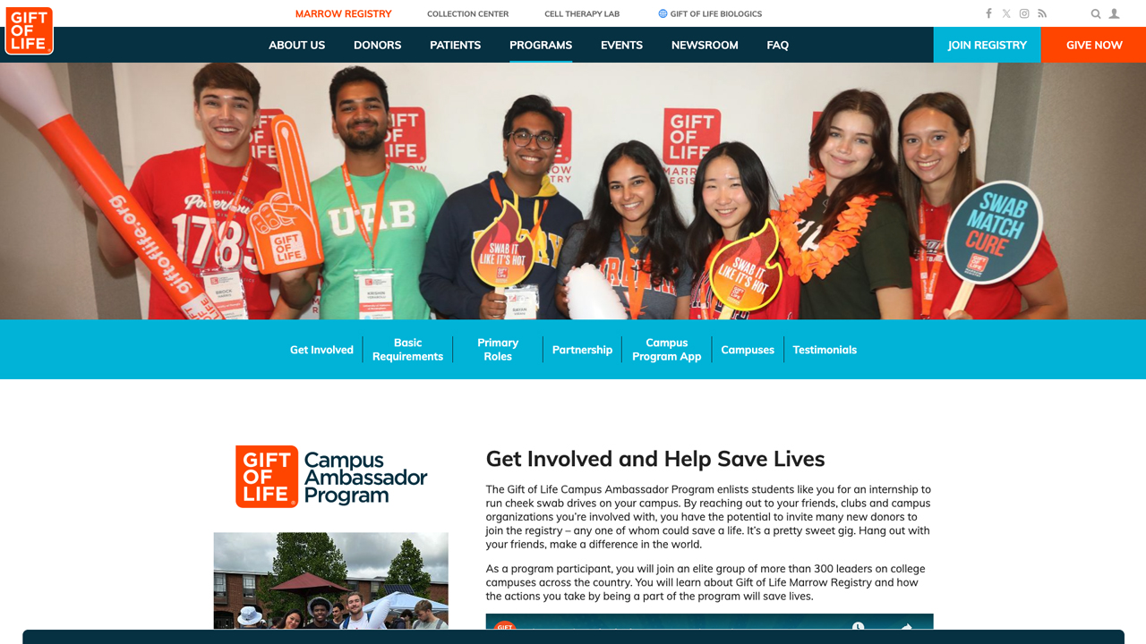 From Dorm Rooms to Donor Drives: Gift of Life Saves Lives by Gift of Life Marrow Registry