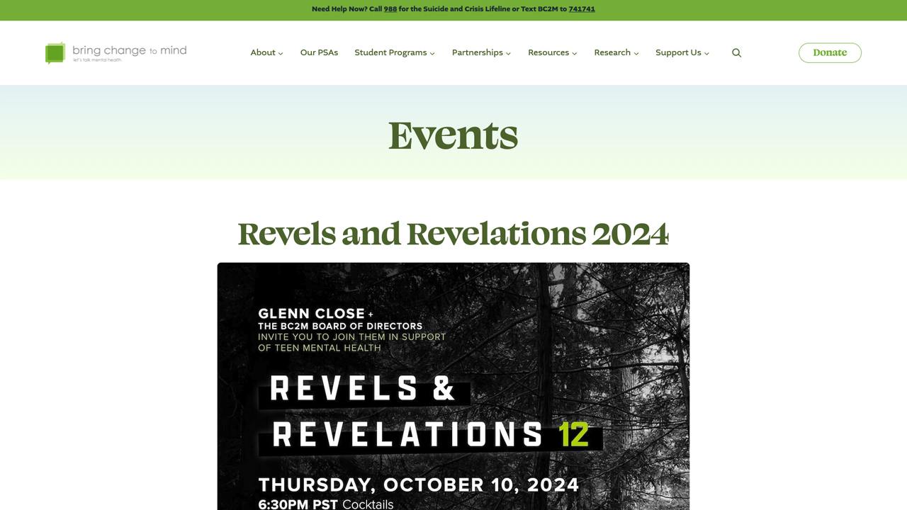 Bring Change to Mind's Revels & Revelations by The Artemis Agency LLC