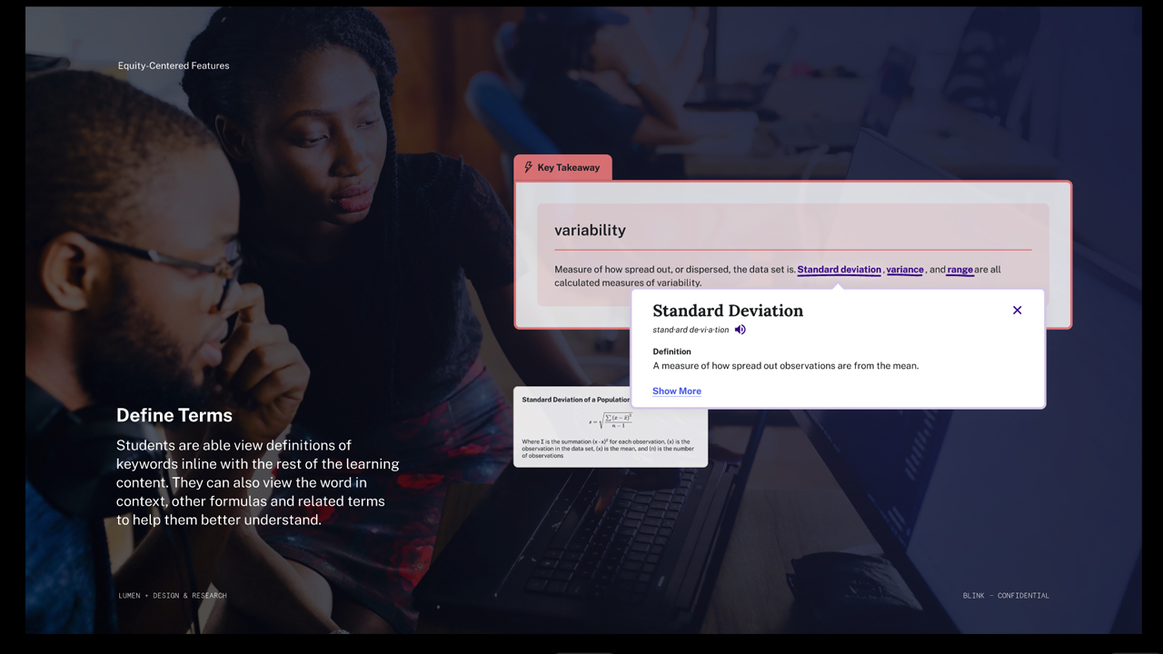 Design towards equity with Lumen One digital courseware by Blink UX