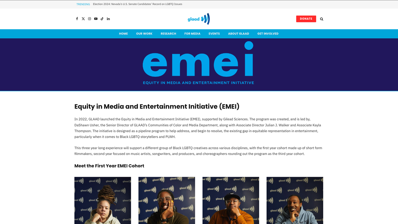 Equity in Media and Entertainment Initiative (EMEI) by GLAAD