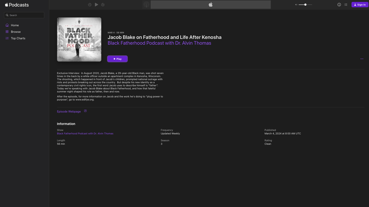 The Black Fatherhood Podcast: "Jacob Blake on Fatherhood and Life After Kenosha" by Jill Ruby Productions