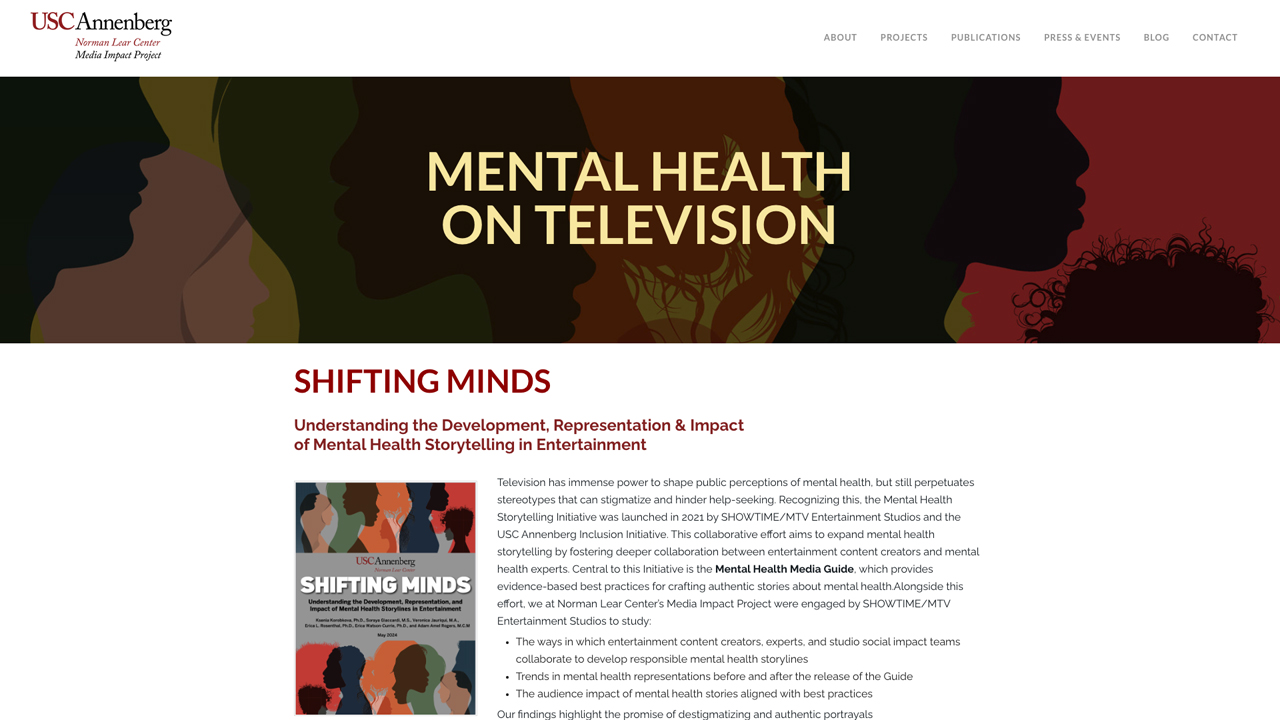 Shifting Minds: Understanding the Development, Representation & Impact of Mental Health Storytelling in Entertainment by MTV Entertainment Studios and Kids & Family