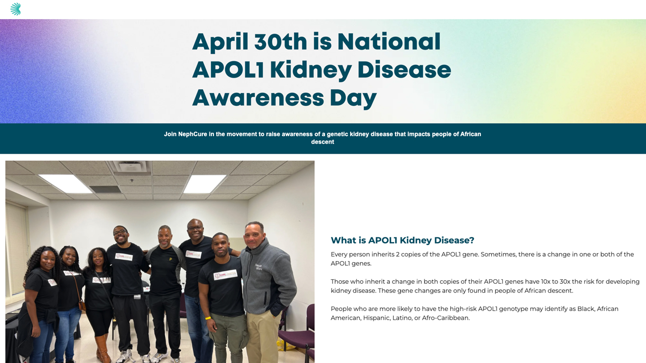 APOL1 Kidney Disease Awareness by NephCure