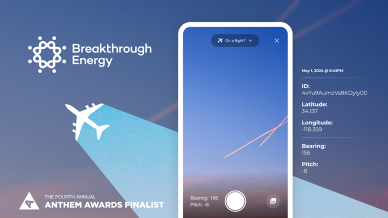 Breakthrough Energy’s new mobile application engages the public by empowering citizen scientists to help accelerate the transition of contrail research into actionable climate solutions by Breakthrough Energy
