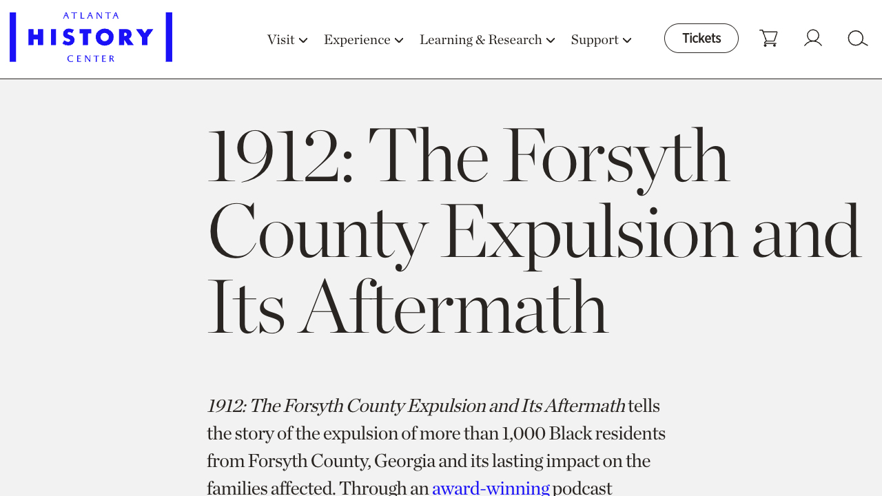 1912: The Forsyth County Expulsion and Its Aftermath by Atlanta History Center