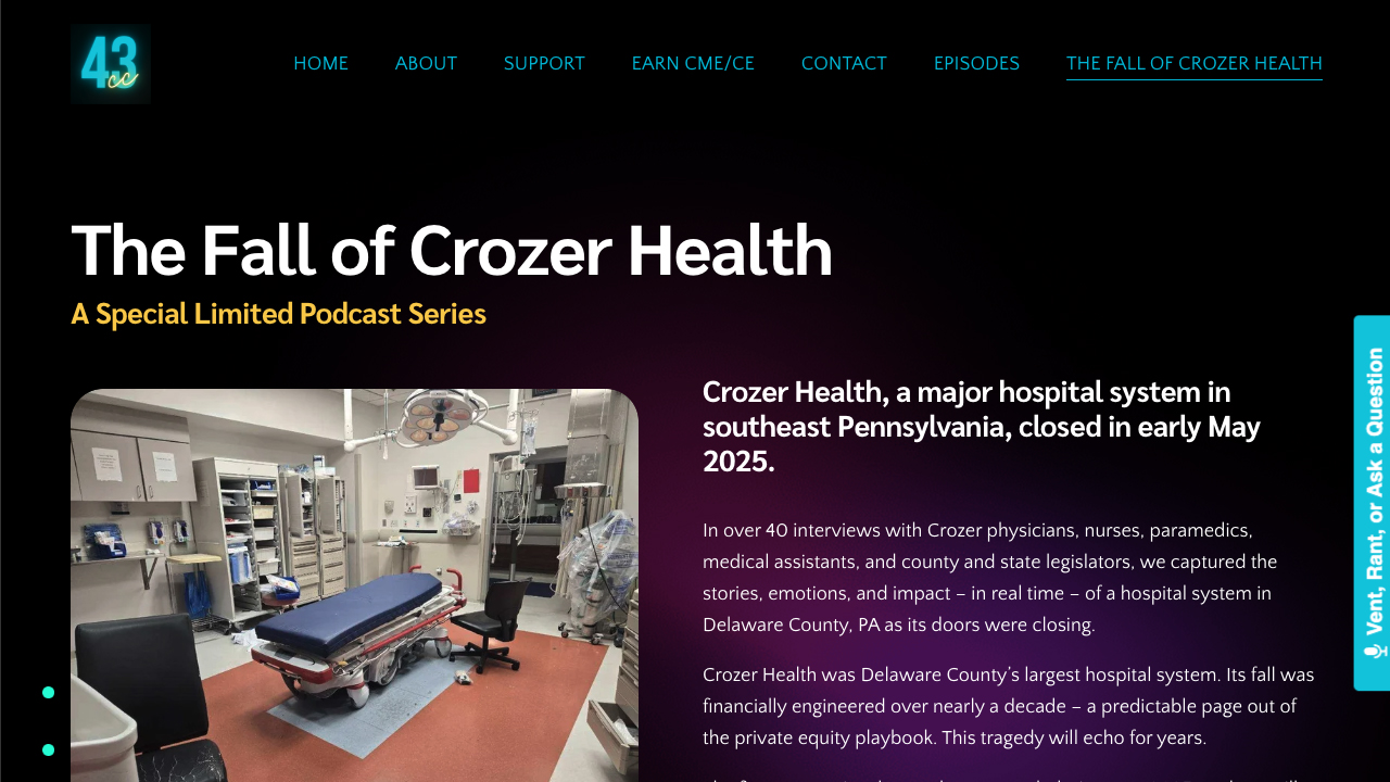 "The Fall of Crozer Health" by 43cc
