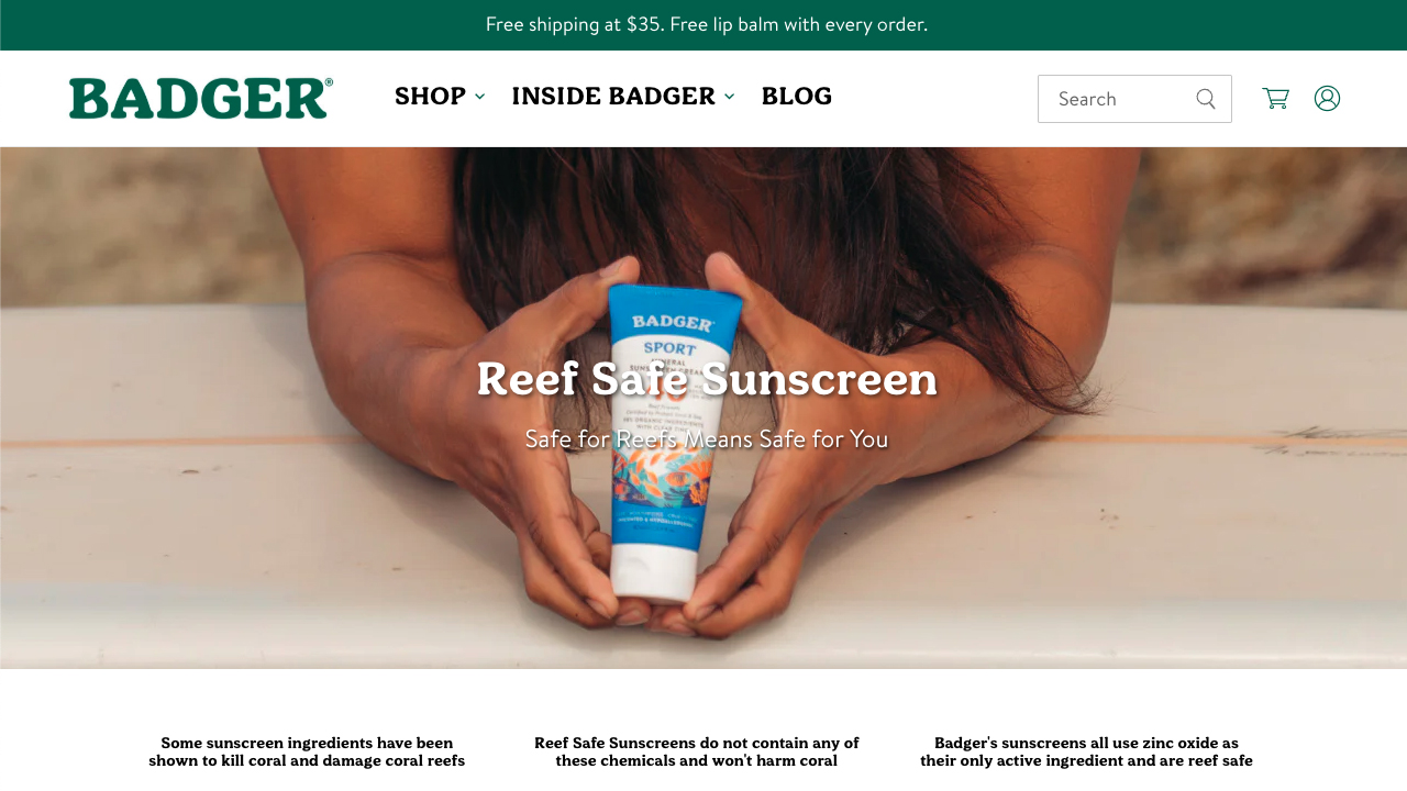 Reef Safe Sunscreen: Safe for Reefs Means Safe for You by W.S. Badger Company, Inc