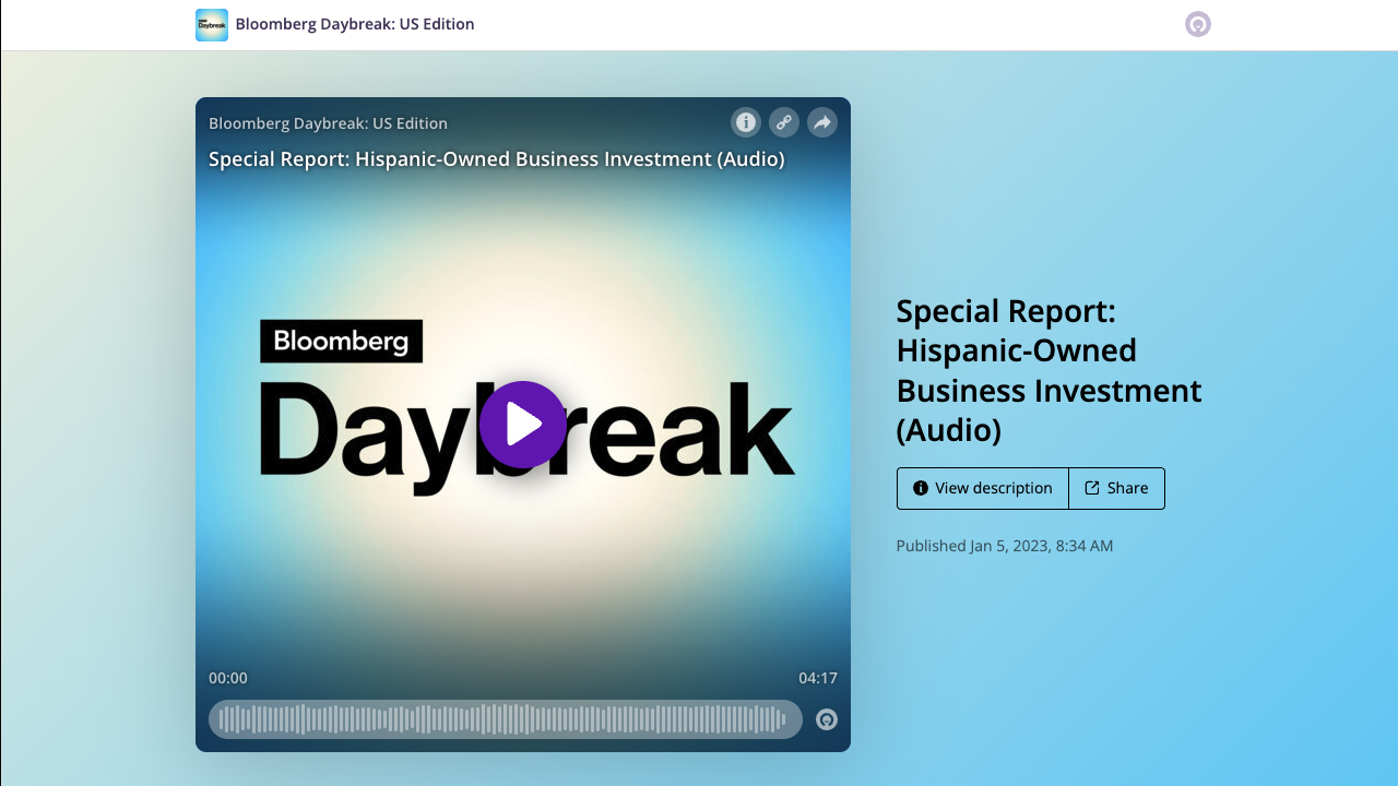 Hispanic-Owned Business Investment by Bloomberg LP