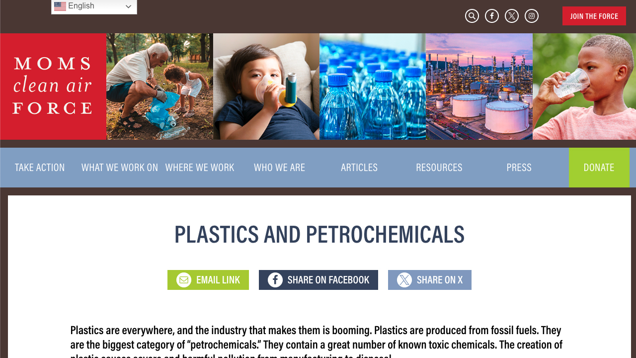 Plastics & Petrochemicals Campaign by Moms Clean Air Force