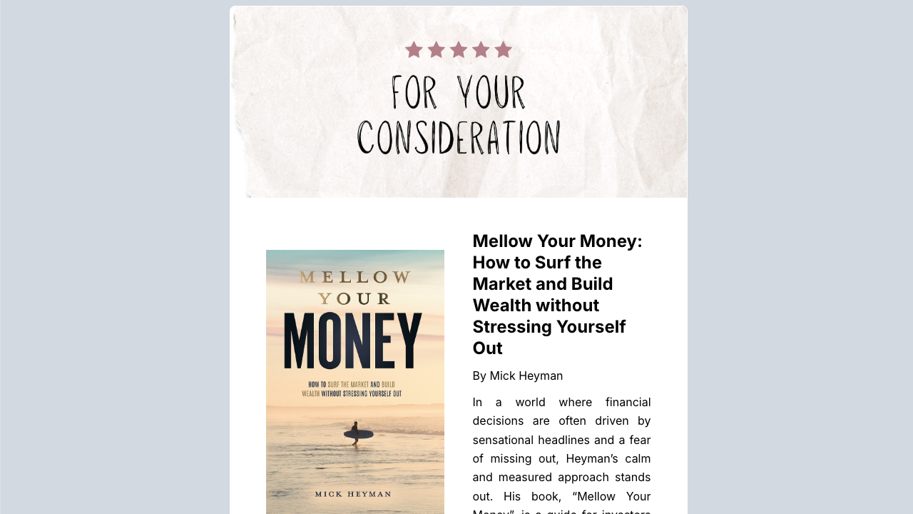 Mellow Your Money by Black Chateau Enterprises
