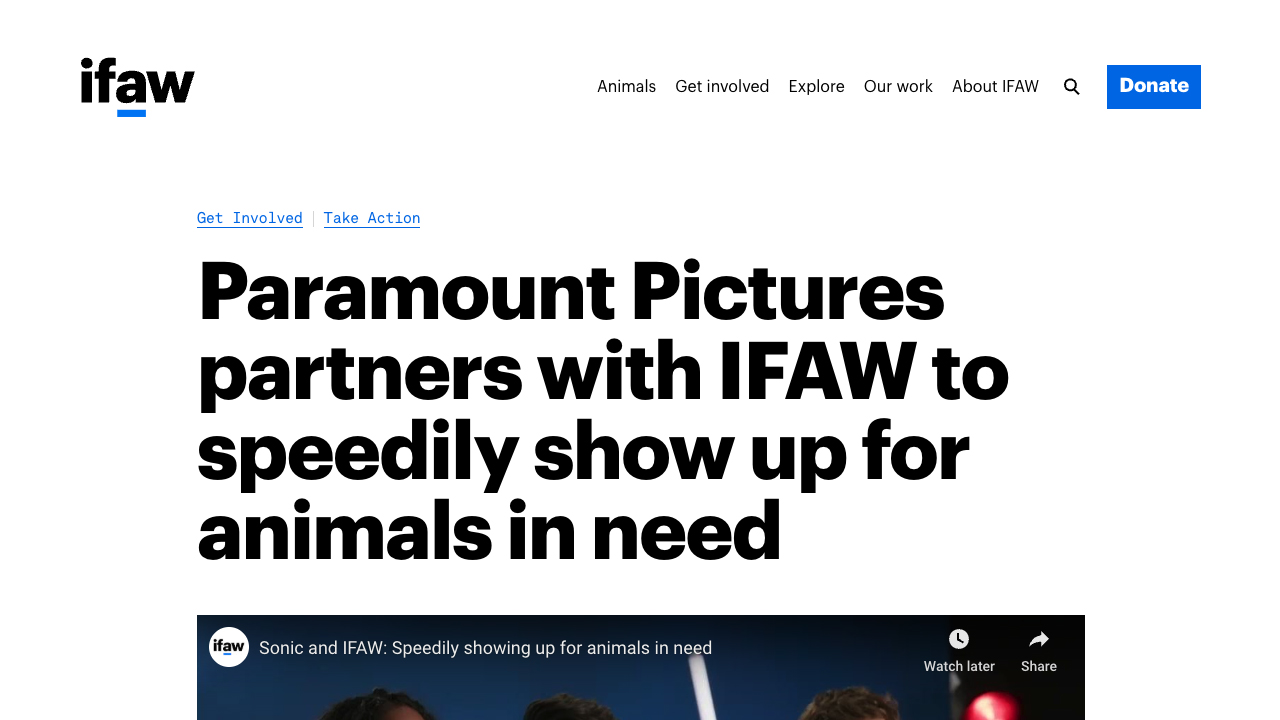 Sonic3 x IFAW: Protecting animals worldwide at the speed of sound by Paramount Pictures